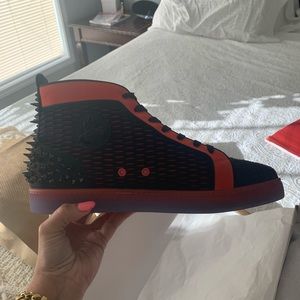 Men Christian Louboutin red and black shoe